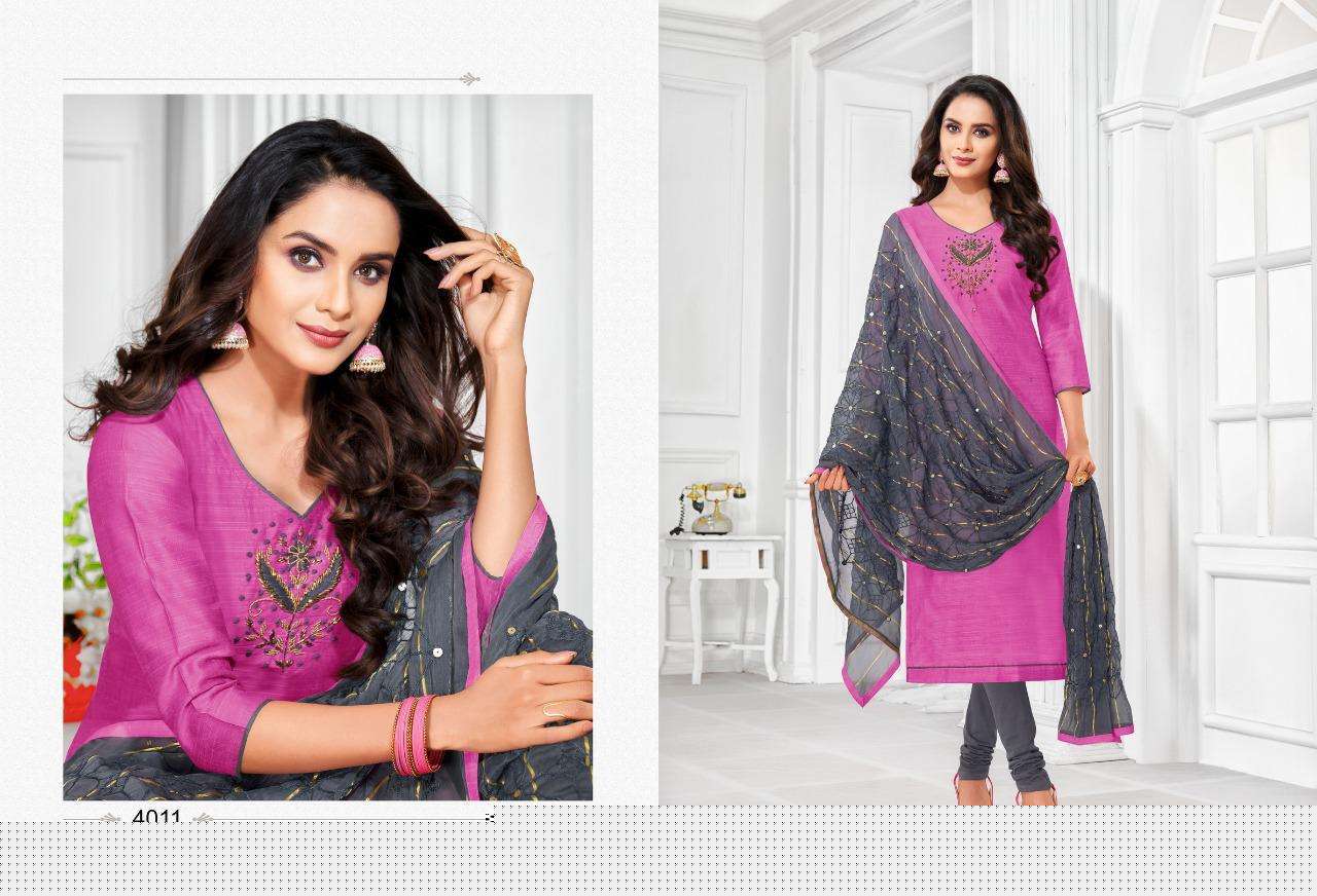 BALLON VOL-4 BY SHAGUN LIFESTYLE 4001 TO 4012 SERIES DESIGNER SUITS COLLECTION BEAUTIFUL STYLISH FANCY COLORFUL PARTY WEAR & OCCASIONAL WEAR JHARNA SILK PRINTED DRESSES AT WHOLESALE PRICE