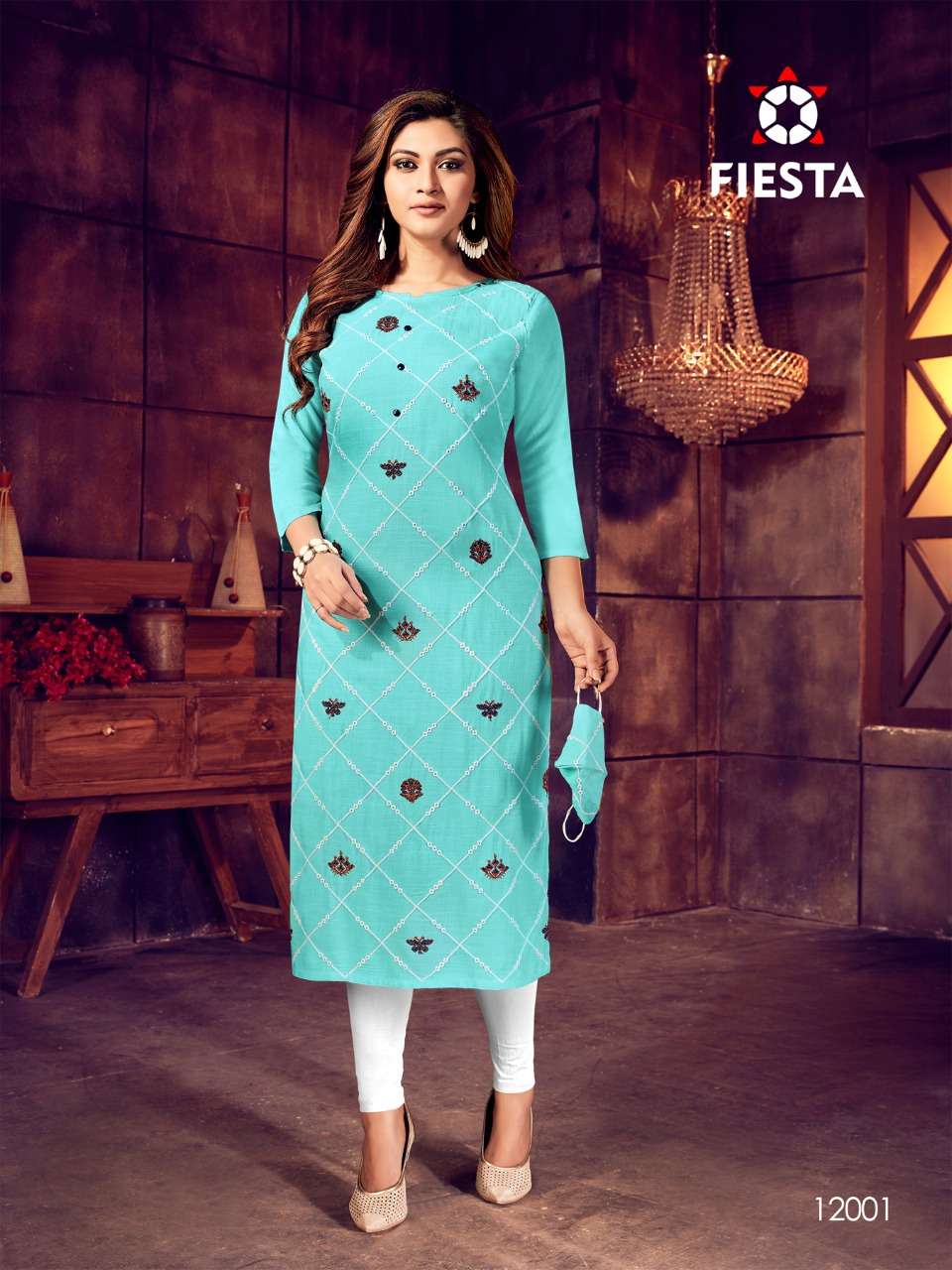 INDIAN CULTURE BY FIESTA 12001 TO 12006 SERIES BEAUTIFUL COLORFUL STYLISH FANCY CASUAL WEAR & ETHNIC WEAR & READY TO WEAR RAYON SLUB PRINTED KURTIS AT WHOLESALE PRICE