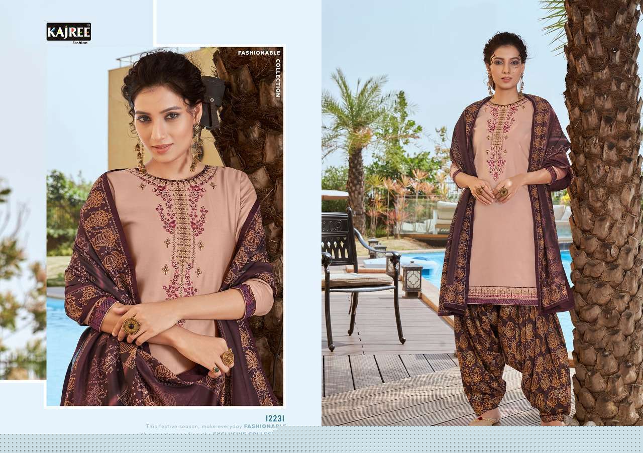 PATIYALA EXPRESS VOL-7 BY KAJREE FASHION 12230 TO 12237 SERIES BEAUTIFUL PATIYALA SUITS STYLISH FANCY COLORFUL PARTY WEAR & OCCASIONAL WEAR JAM SILK EMBROIDERED DRESSES AT WHOLESALE PRICE