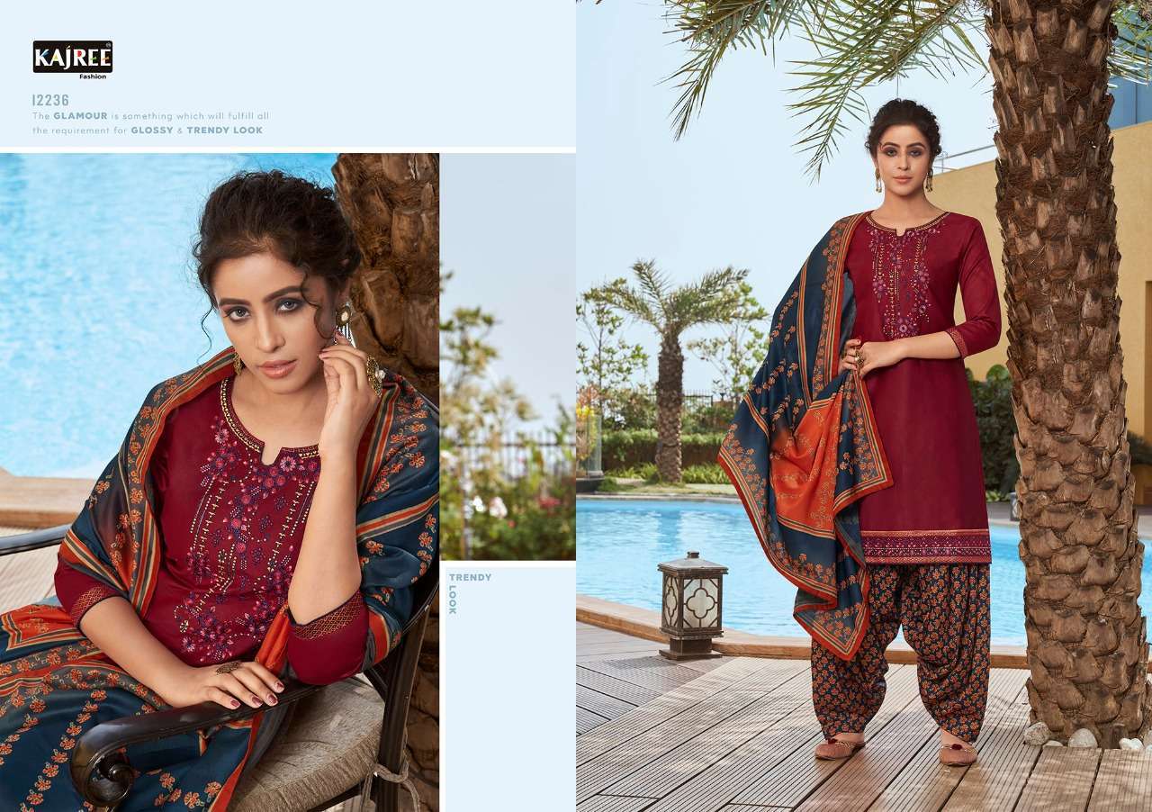 PATIYALA EXPRESS VOL-7 BY KAJREE FASHION 12230 TO 12237 SERIES BEAUTIFUL PATIYALA SUITS STYLISH FANCY COLORFUL PARTY WEAR & OCCASIONAL WEAR JAM SILK EMBROIDERED DRESSES AT WHOLESALE PRICE