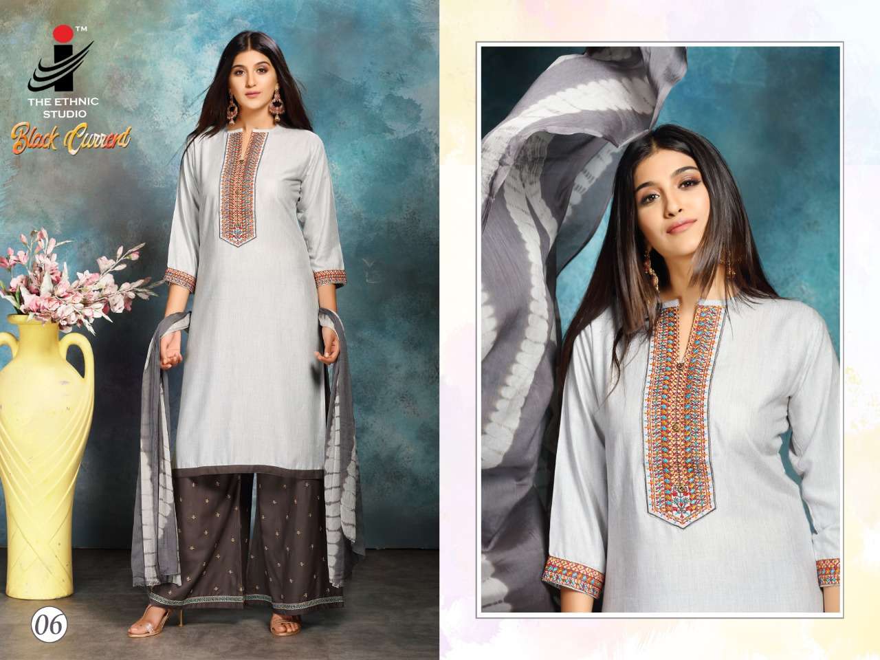 BLACK CURRENT BY THE ETHNIC STUDIO 01 TO 08 SERIES BEAUTIFUL SUITS COLORFUL STYLISH FANCY CASUAL WEAR & ETHNIC WEAR HEAVY MILANGE DRESSES AT WHOLESALE PRICE