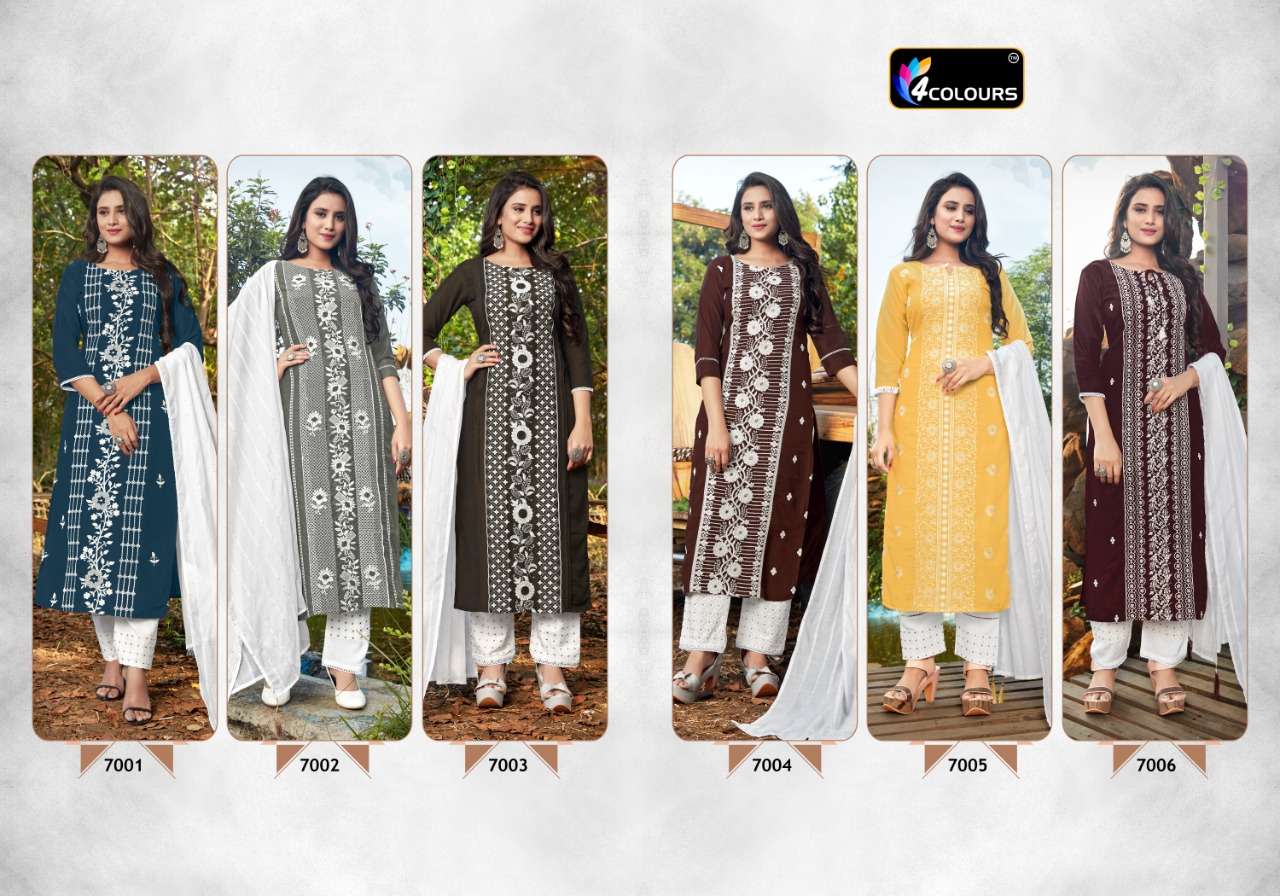 LAKHNAVI BY 4 COLOURS 1001 TO 1006 SERIES DESIGNER BEAUTIFUL SUITS COLORFUL STYLISH FANCY CASUAL WEAR & ETHNIC WEAR PURE MUSLIN EMBROIDERED DRESSES AT WHOLESALE PRICE