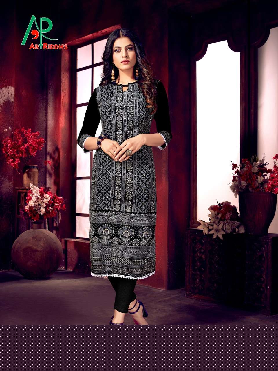 MALL CULTURE VOL-5 BY ART RIDDHS 33013 TO 33020 SERIES DESIGNER STYLISH FANCY COLORFUL BEAUTIFUL PARTY WEAR & ETHNIC WEAR COLLECTION RAYON SLUB LAKHNAVI WORK KURTIS AT WHOLESALE PRICE