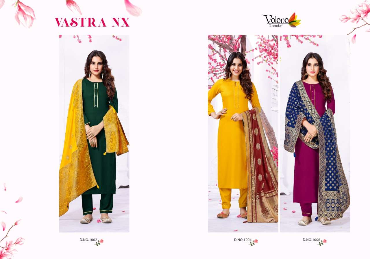 VASTRA NX BY VOLONO TRENDZ BEAUTIFUL SUITS STYLISH FANCY COLORFUL PARTY WEAR & OCCASIONAL WEAR HEAVY RAYON DRESSES AT WHOLESALE PRICE