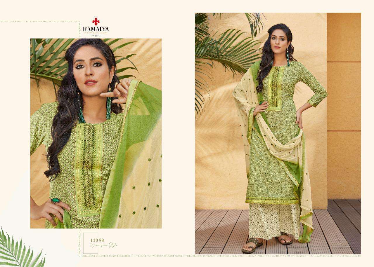 ROSE GOLD BY RAMAIYA 11051 TO 11058 SERIES BEAUTIFUL WINTER COLLECTION SUITS STYLISH FANCY COLORFUL CASUAL WEAR & ETHNIC WEAR COTTON PRINT WITH WORK DRESSES AT WHOLESALE PRICE