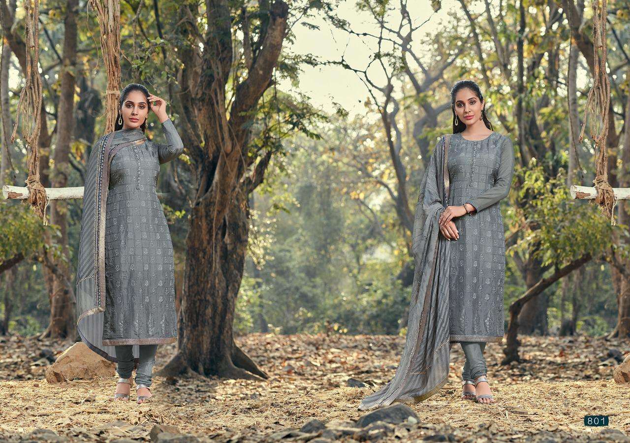 JASMIN BY KASMEERA 801 TO 806 SERIES BEAUTIFUL SUITS STYLISH FANCY COLORFUL CASUAL WEAR & ETHNIC WEAR SOFT COTTON WITH EMBROIDERY DRESSES AT WHOLESALE PRICE