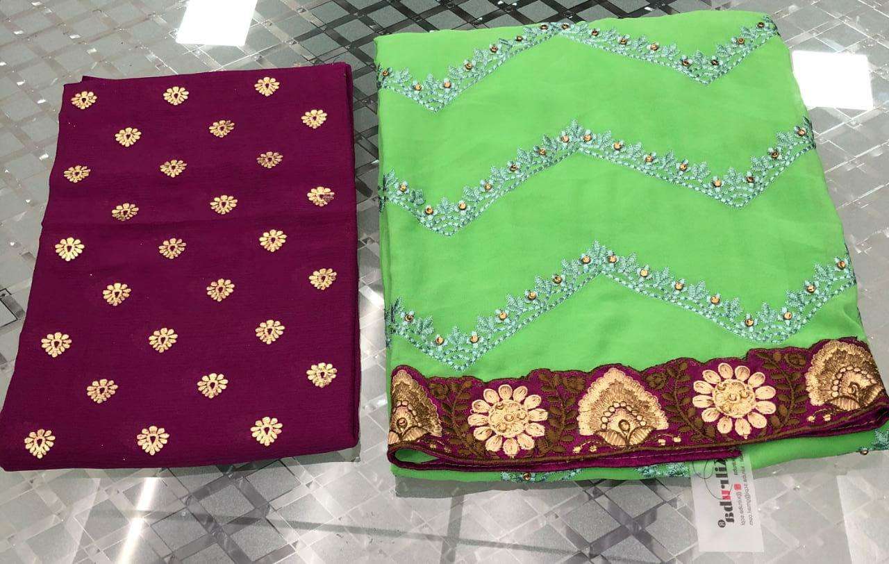 KILRUBA HIT DESIGN K-113 BY KILRUBA BEAUTIFUL STYLISH PAKISATNI SUITS FANCY COLORFUL CASUAL WEAR & ETHNIC WEAR & READY TO WEAR GEORGETTE WITH EMBROIDERY DRESSES AT WHOLESALE PRICE