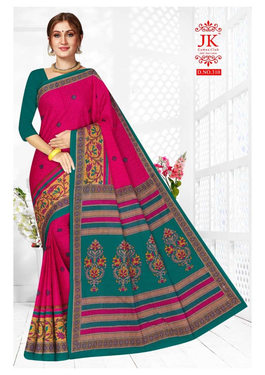 KANGANA VOL-3 BY JK COTTON CLUB 301 TO 312 SERIES INDIAN TRADITIONAL WEAR COLLECTION BEAUTIFUL STYLISH FANCY COLORFUL PARTY WEAR & OCCASIONAL WEAR PURE COTTON SAREES AT WHOLESALE PRICE
