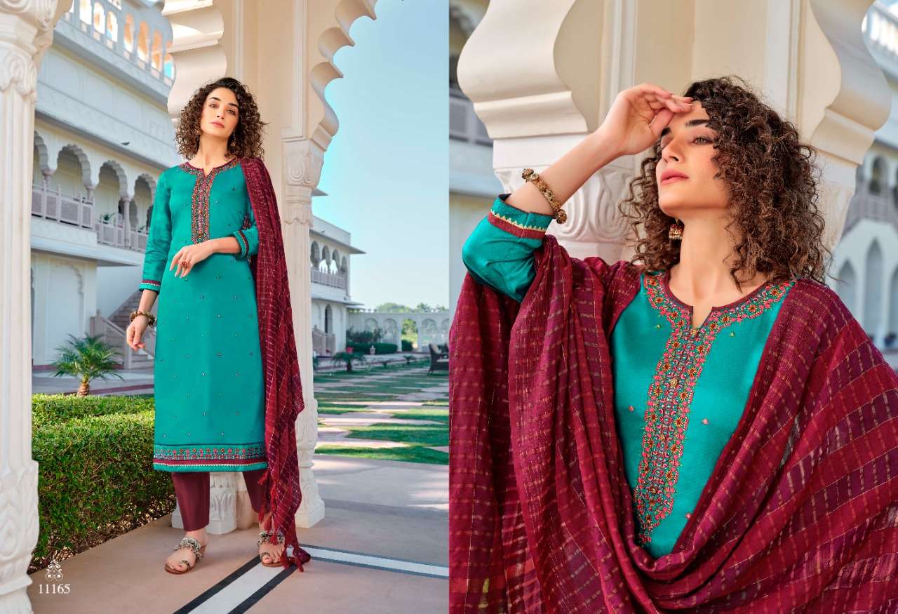 UPHAAR BY PANCH RATNA 11161 TO 11165 SERIES BEAUTIFUL SUITS COLORFUL STYLISH FANCY CASUAL WEAR & ETHNIC WEAR COTTON SATIN WITH WORK DRESSES AT WHOLESALE PRICE