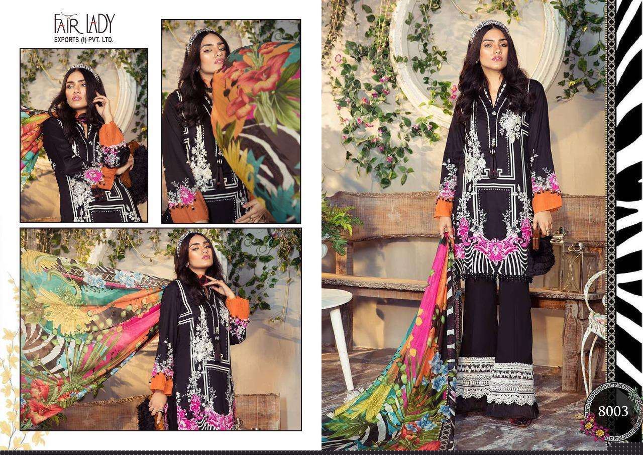 MARIA.B. BY FAIR LADY 8001 TO 8007 SERIES DESIGNER FESTIVE PAKISTANI SUITS COLLECTION BEAUTIFUL STYLISH FANCY COLORFUL PARTY WEAR & OCCASIONAL WEAR PURE JAM SATIN DIGITAL PRINT WITH EMBROIDERED DRESSES AT WHOLESALE PRICE