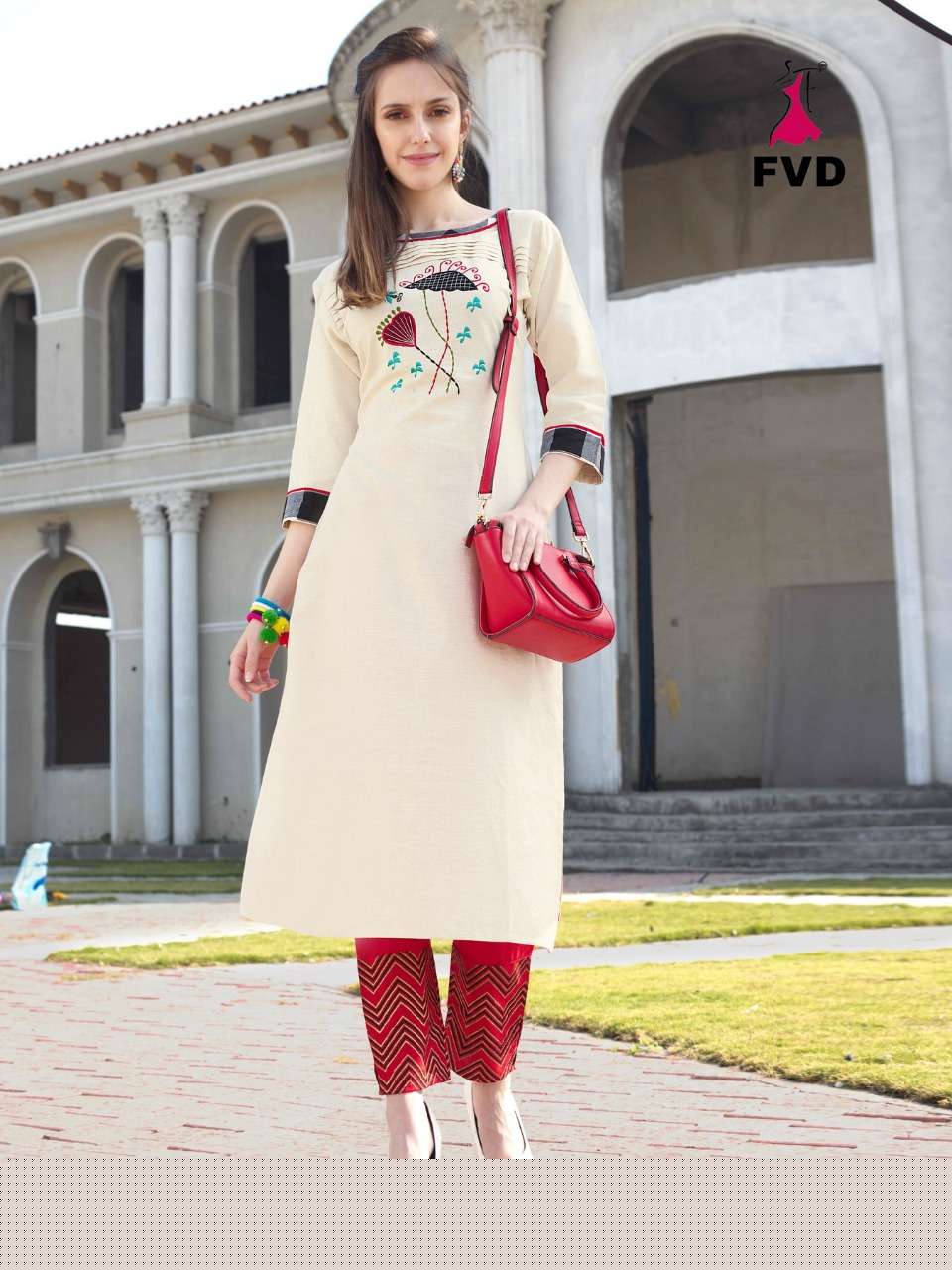 CITY GIRL VOL-3 BY FVD 197 TO 203 SERIES BEAUTIFUL COLORFUL STYLISH FANCY PARTY WEAR & ETHNIC WEAR & READY TO WEAR KHADI COTTON KURTIS WITH BOTTOM AT WHOLESALE PRICE