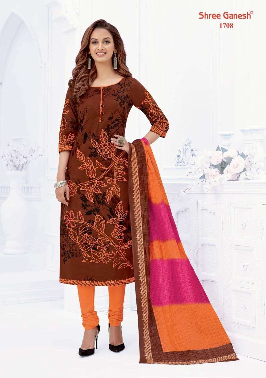 SAMAIYRA VOL-7 BY SHREE GANESH 1701 TO 1727 SERIES DESIGNER BEAUTIFUL COLORFUL STYLISH FANCY CASUAL WEAR & ETHNIC WEAR & READY TO WEAR PURE COTTON PRINT DRESSES AT WHOLESALE PRICE