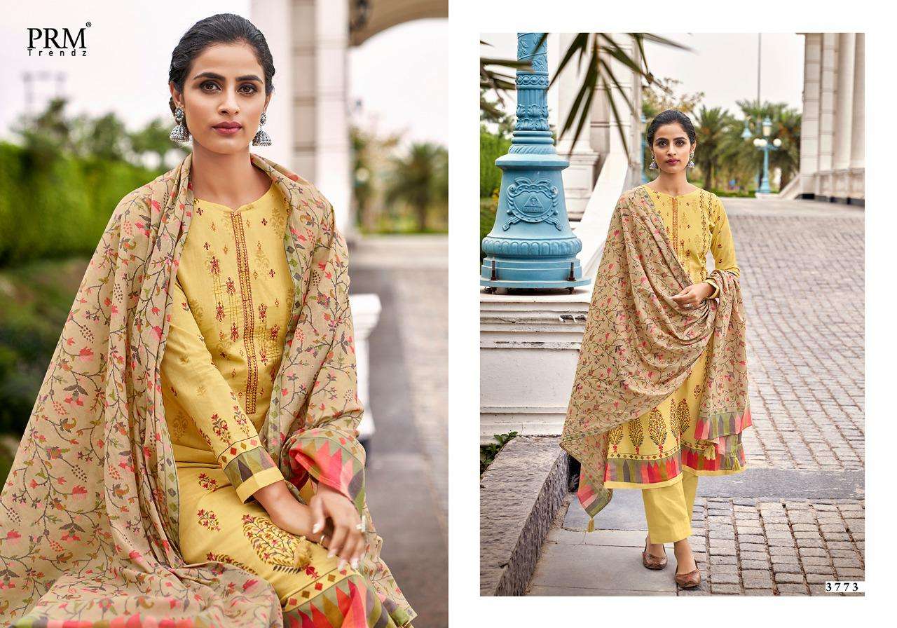 KANI WEAR VOL-3 BY PRM TRENDZ 3771 TO 3780 SERIES BEAUTIFUL SUITS COLORFUL STYLISH FANCY CASUAL WEAR & ETHNIC WEAR PURE LAWN COTTON DIGITAL PRINT WITH WORK DRESSES AT WHOLESALE PRICE