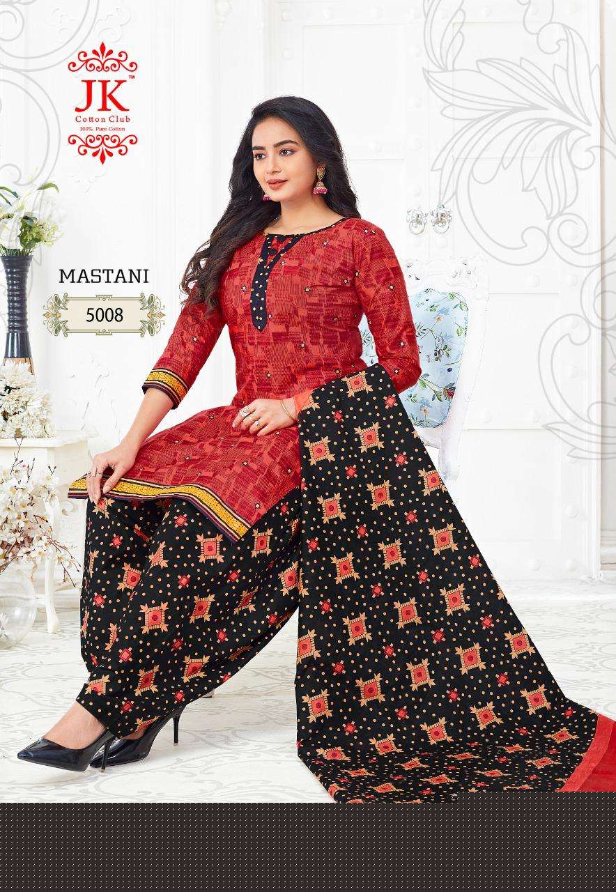 MASTANI VOL-5 BY JK COTTON CLUB 5001 TO 5010 SERIES BEAUTIFUL SUITS COLORFUL STYLISH FANCY CASUAL WEAR & ETHNIC WEAR PURE COTTON DRESSES AT WHOLESALE PRICE