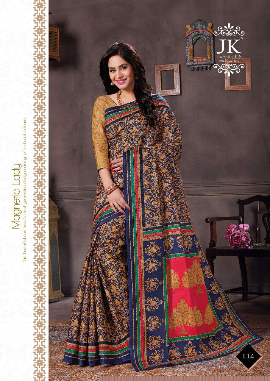 KESHAR PISTA VOL-1 BY JK COTTON CLUB 101 TO 120 SERIES INDIAN TRADITIONAL WEAR COLLECTION BEAUTIFUL STYLISH FANCY COLORFUL PARTY WEAR & OCCASIONAL WEAR PURE COTTON SAREES AT WHOLESALE PRICE