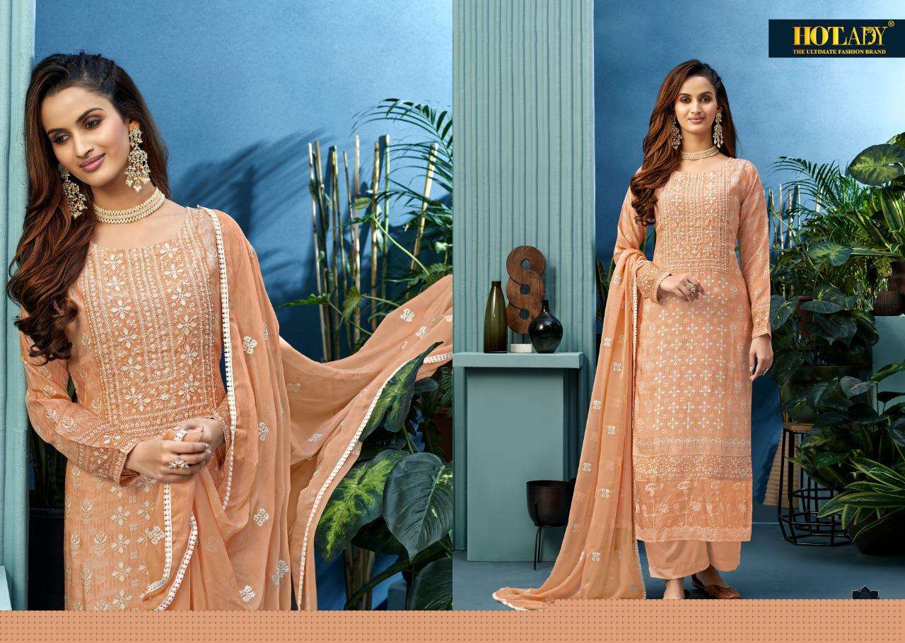 NEESHEE BY HOT LADY 6251 TO 6256 SERIES BEAUTIFUL SUITS COLORFUL STYLISH FANCY CASUAL WEAR & ETHNIC WEAR PURE MUSLIN DIGITAL PRINT WITH KHATLI WORK DRESSES AT WHOLESALE PRICE