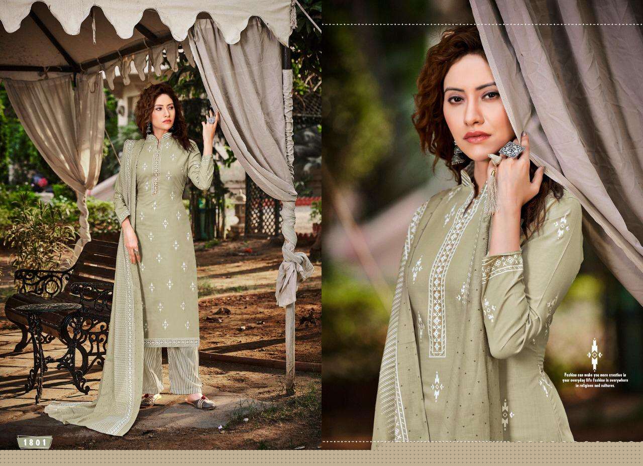KAIRA BY FASHID WHOLESALE 1801 TO 1808 SERIES BEAUTIFUL SUITS STYLISH FANCY COLORFUL PARTY WEAR & OCCASIONAL WEAR PURE SOFT COTTON PRINT DRESSES AT WHOLESALE PRICE
