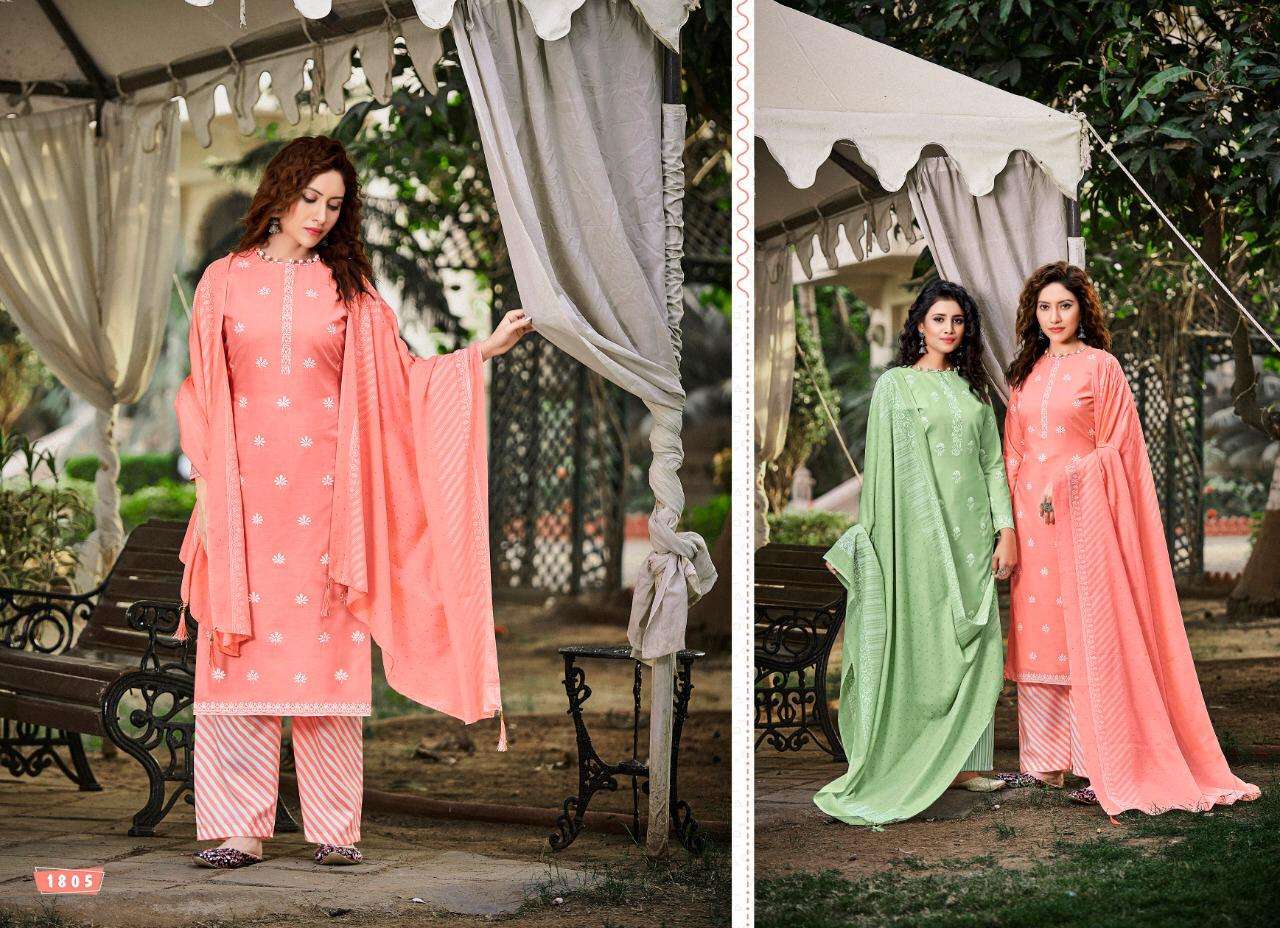KAIRA BY FASHID WHOLESALE 1801 TO 1808 SERIES BEAUTIFUL SUITS STYLISH FANCY COLORFUL PARTY WEAR & OCCASIONAL WEAR PURE SOFT COTTON PRINT DRESSES AT WHOLESALE PRICE