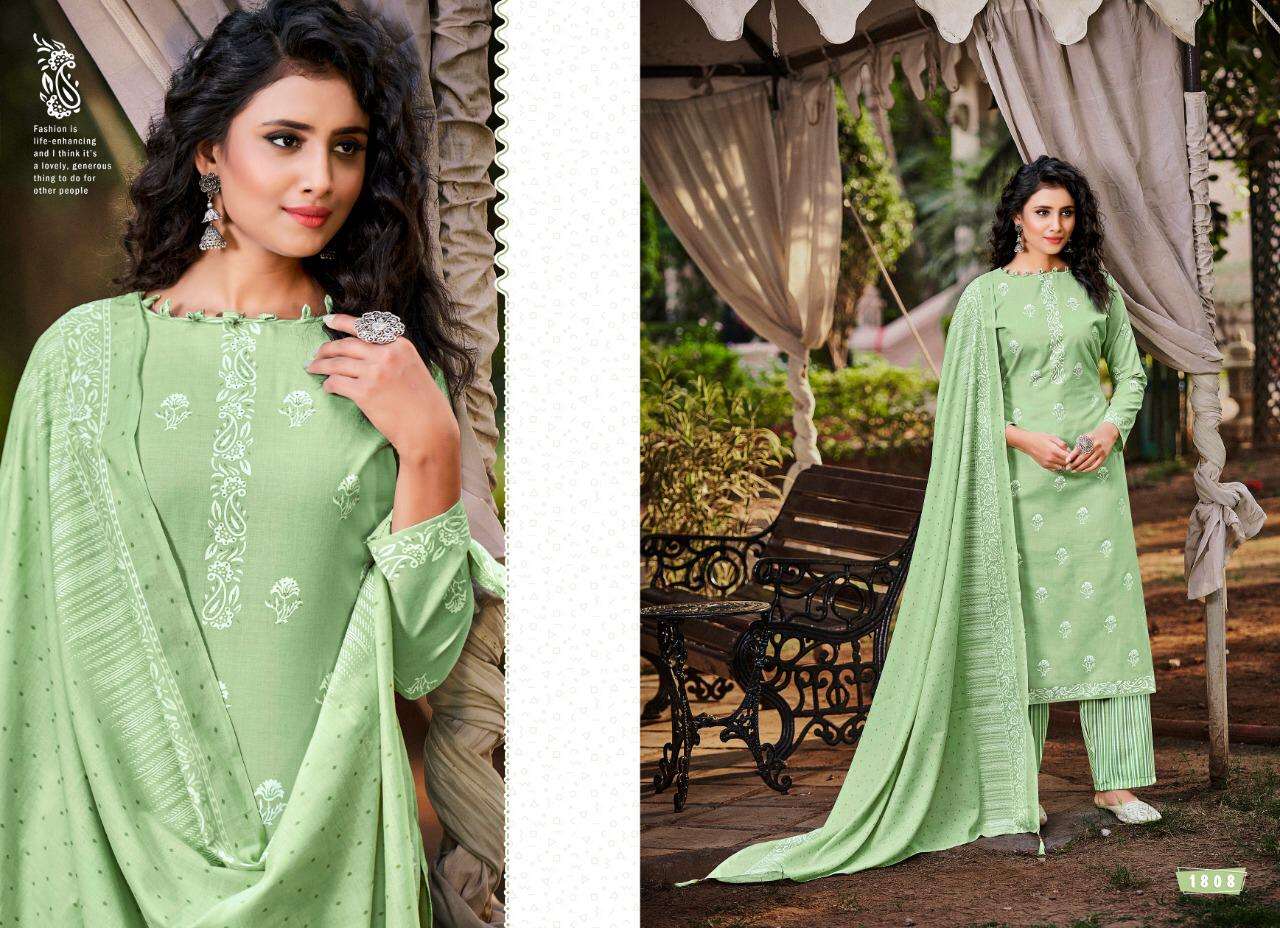 KAIRA BY FASHID WHOLESALE 1801 TO 1808 SERIES BEAUTIFUL SUITS STYLISH FANCY COLORFUL PARTY WEAR & OCCASIONAL WEAR PURE SOFT COTTON PRINT DRESSES AT WHOLESALE PRICE