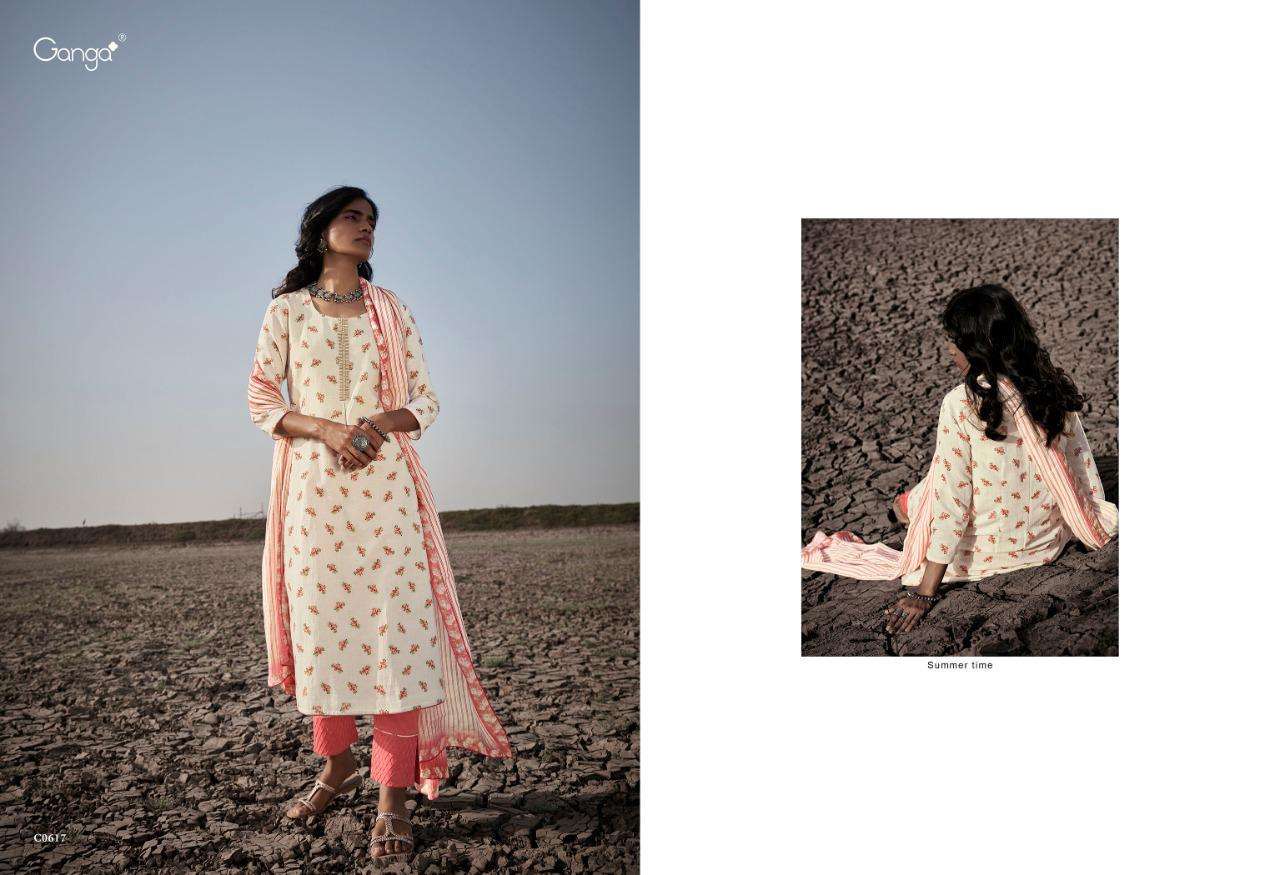 BHUMI BY GANGA FASHION 613 TO 618 SERIES BEAUTIFUL SUITS COLORFUL STYLISH FANCY CASUAL WEAR & ETHNIC WEAR COTTON LINEN PRINT EMBROIDERED DRESSES AT WHOLESALE PRICE