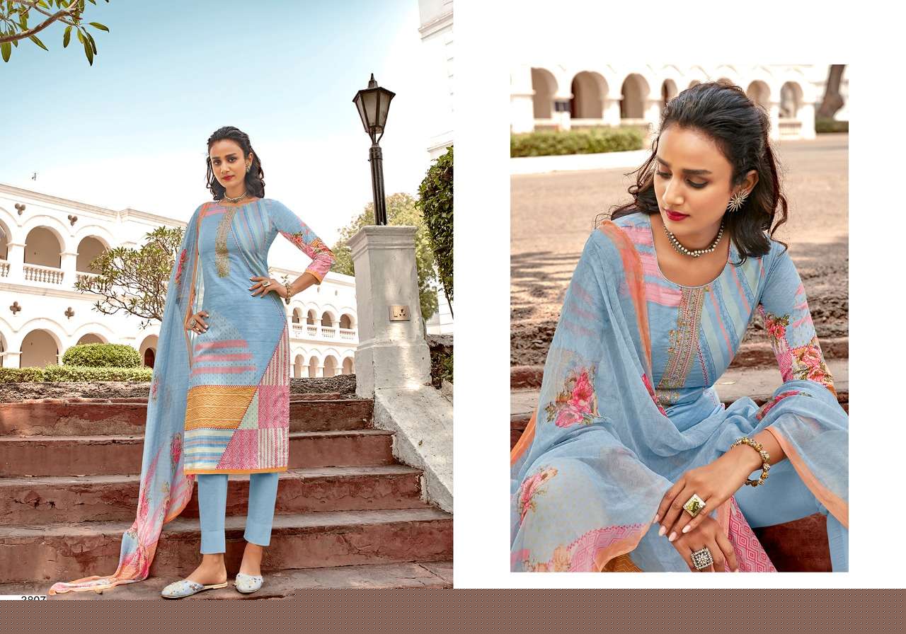 AKSHA BY SANNA FASHION 3801 TO 3810 SERIES BEAUTIFUL SUITS COLORFUL STYLISH FANCY CASUAL WEAR & ETHNIC WEAR PURE COTTON LAWN DIGITAL PRINT WITH FANCY WORK DRESSES AT WHOLESALE PRICE