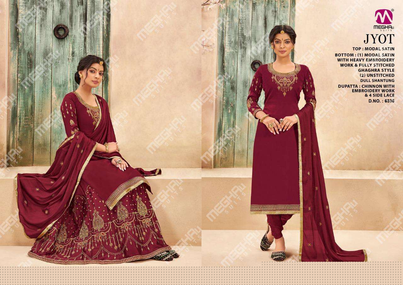 JYOT BY MEGHALI 6333 TO 6336 SERIES BEAUTIFUL SUITS COLORFUL STYLISH FANCY CASUAL WEAR & ETHNIC WEAR GEORGETTE EMBROIDERED DRESSES AT WHOLESALE PRICE