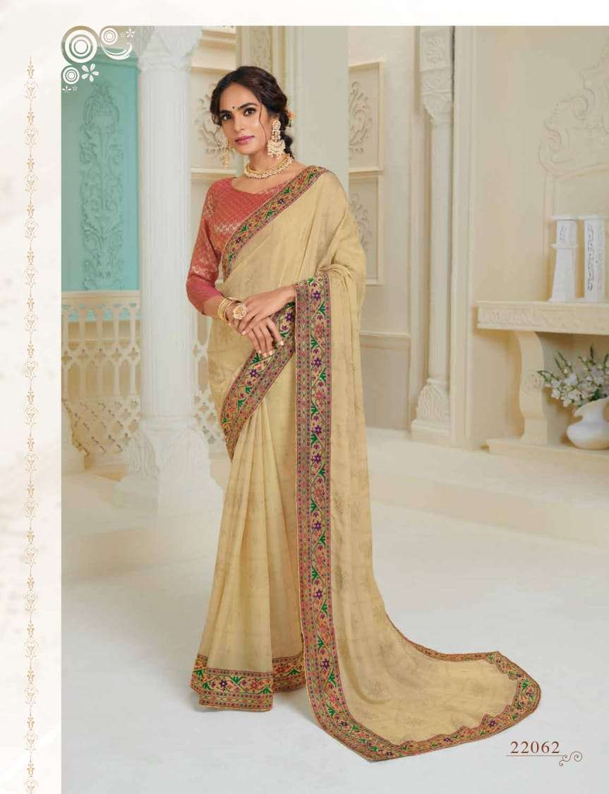 MANJARI BY SUBHASH SAREES 22051 TO 22062 SERIES INDIAN TRADITIONAL WEAR COLLECTION BEAUTIFUL STYLISH FANCY COLORFUL PARTY WEAR & OCCASIONAL WEAR FANCY SAREES AT WHOLESALE PRICE