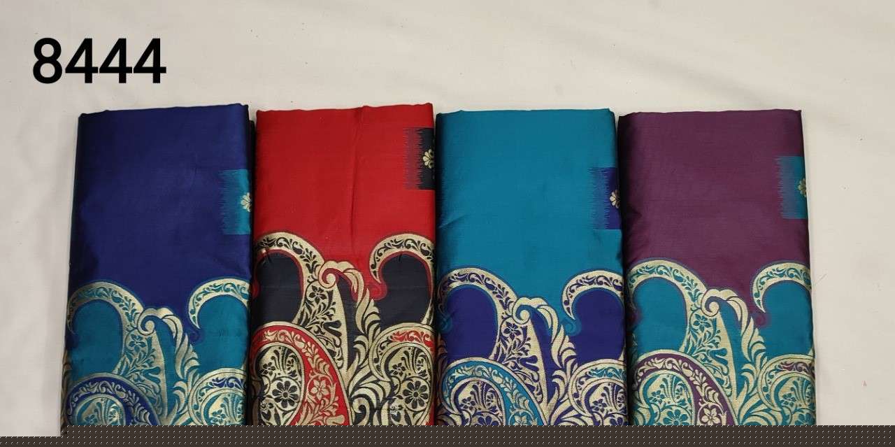 AADHYA-8444 BY SITKA 8444-A TO 8444-D SERIES INDIAN TRADITIONAL WEAR COLLECTION BEAUTIFUL STYLISH FANCY COLORFUL PARTY WEAR & OCCASIONAL WEAR HANDLOOM COTTON SILK SAREES AT WHOLESALE PRICE