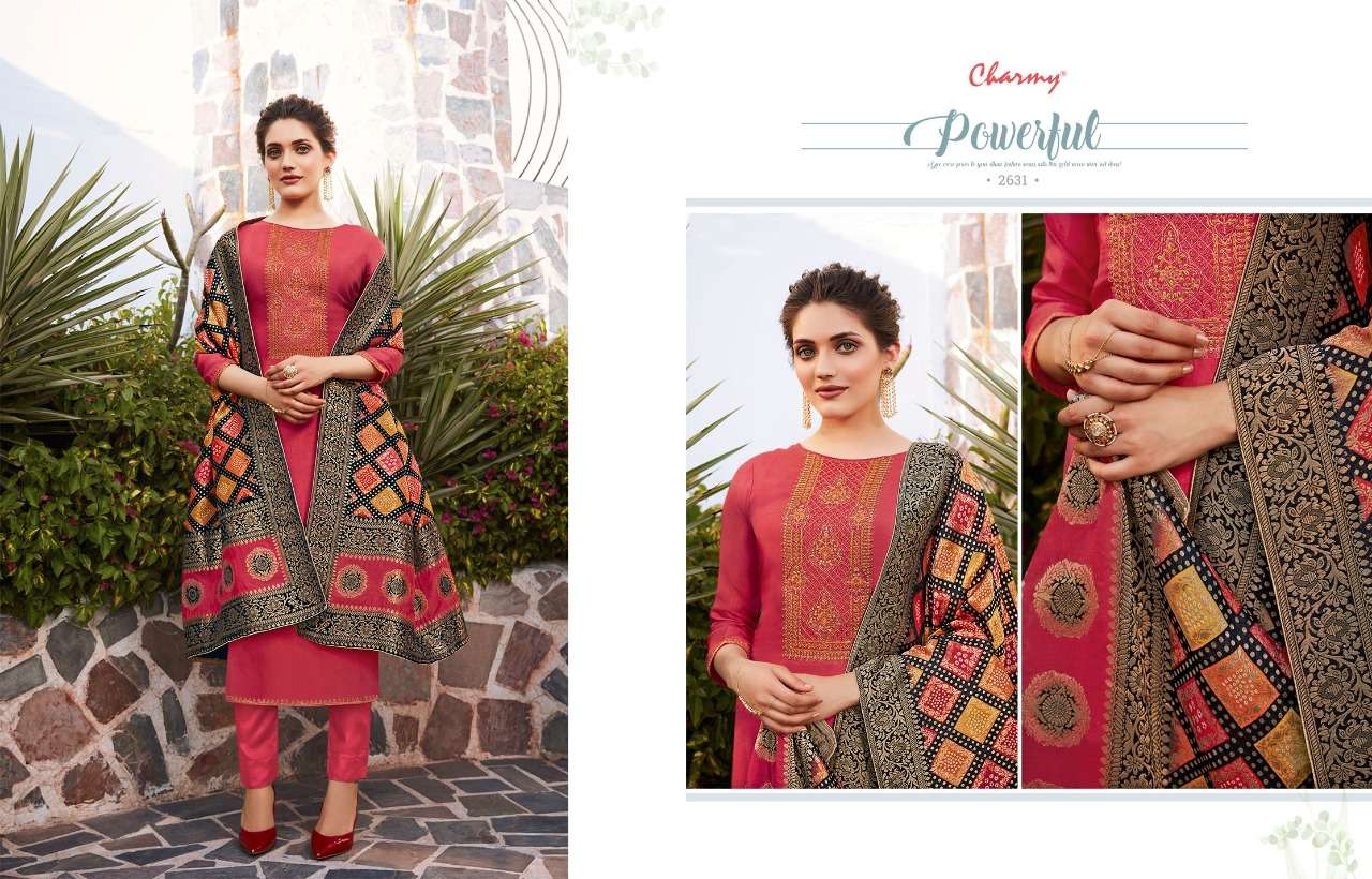 SHAKUNTLA BY MEERA TRENDZ 2631 TO 2636 SERIES BEAUTIFUL STYLISH SHARARA SUITS FANCY COLORFUL CASUAL WEAR & ETHNIC WEAR & READY TO WEAR PURE DOLA SILK EMBROIDERED DRESSES AT WHOLESALE PRICE