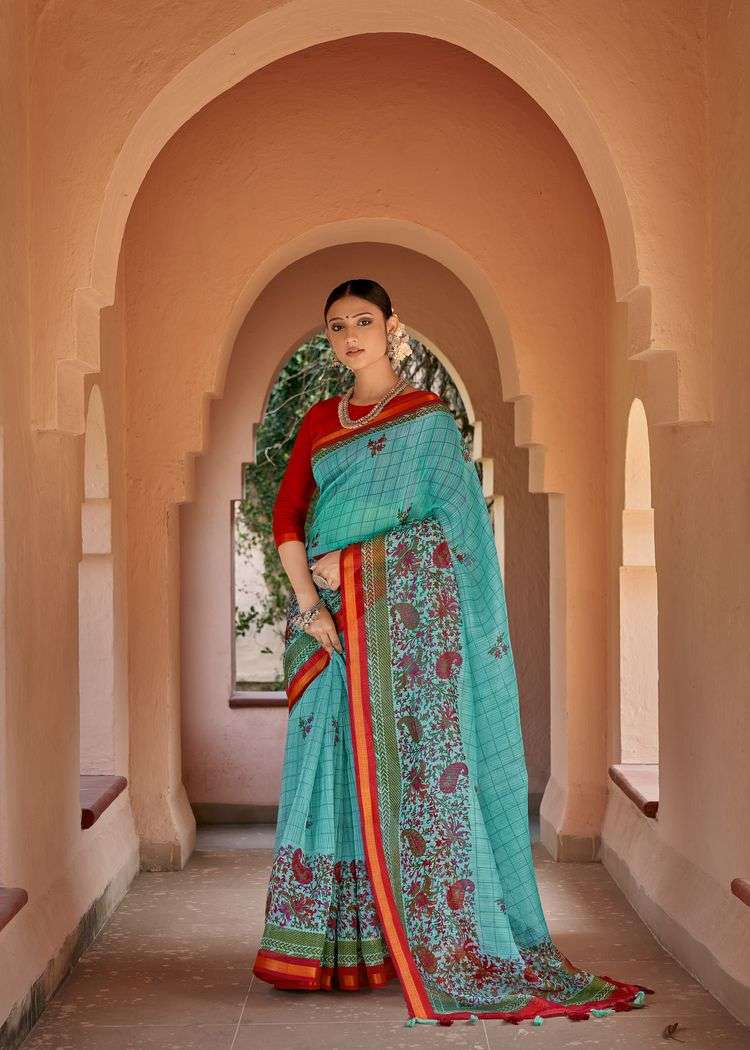 GLOBLE VOL-2 BY TRIVENI 11791 TO 11798 SERIES INDIAN TRADITIONAL WEAR COLLECTION BEAUTIFUL STYLISH FANCY COLORFUL PARTY WEAR & OCCASIONAL WEAR COTTON LINEN PRINT SAREES AT WHOLESALE PRICE