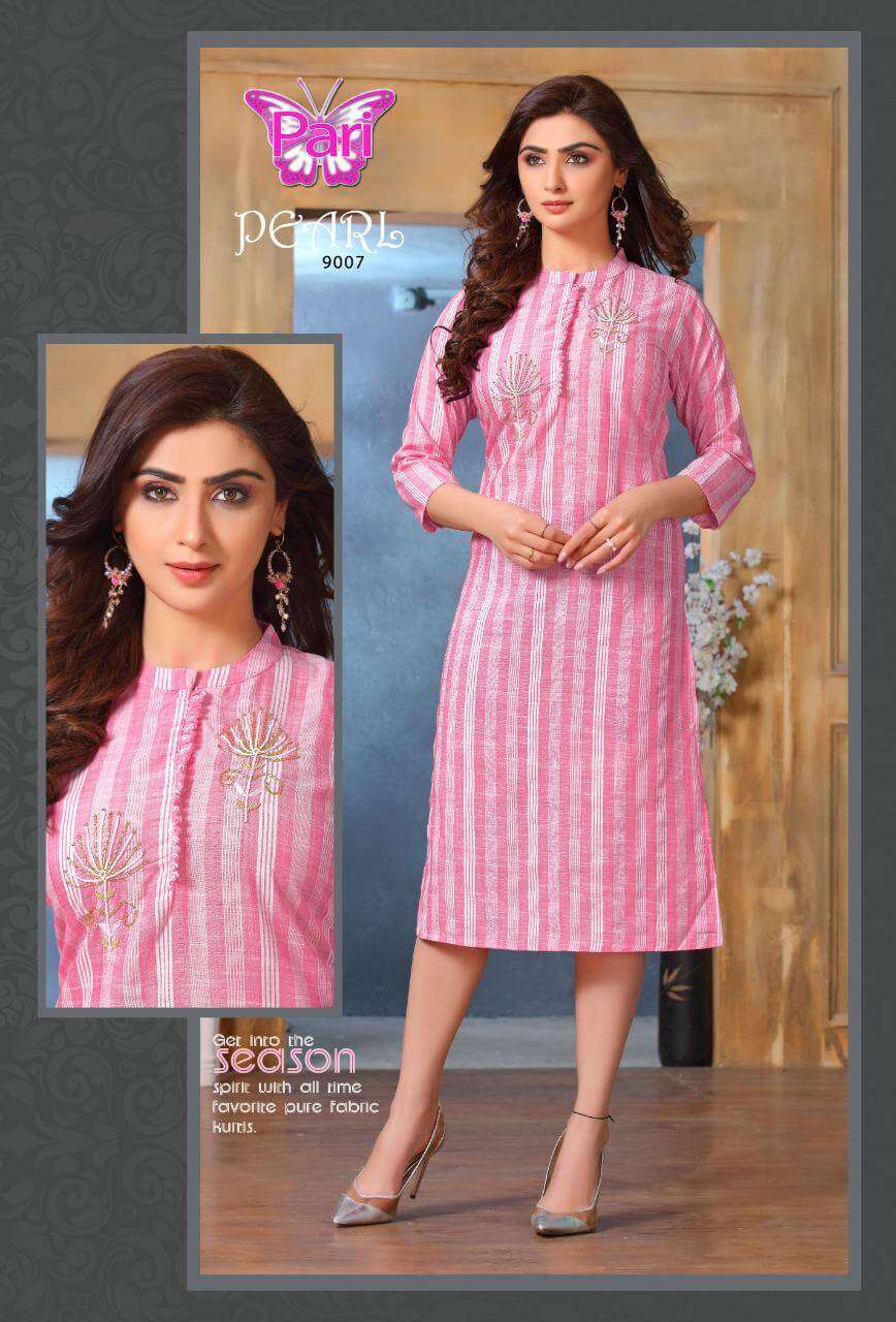 PEARL VOL-9 BY PARI 9001 TO 9008 SERIES DESIGNER STYLISH FANCY COLORFUL BEAUTIFUL PARTY WEAR & ETHNIC WEAR COLLECTION HEAVY RAYON KURTIS AT WHOLESALE PRICE
