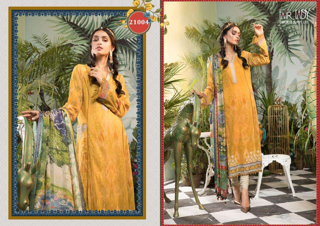 MARIA.B. 21001 SERIES BY FAIR LADY 21001 TO 21006 SERIES DESIGNER FESTIVE PAKISTANI SUITS COLLECTION BEAUTIFUL STYLISH FANCY COLORFUL PARTY WEAR & OCCASIONAL WEAR LAWN COTTON DIGITAL PRINT WITH EMBROIDERED DRESSES AT WHOLESALE PRICE