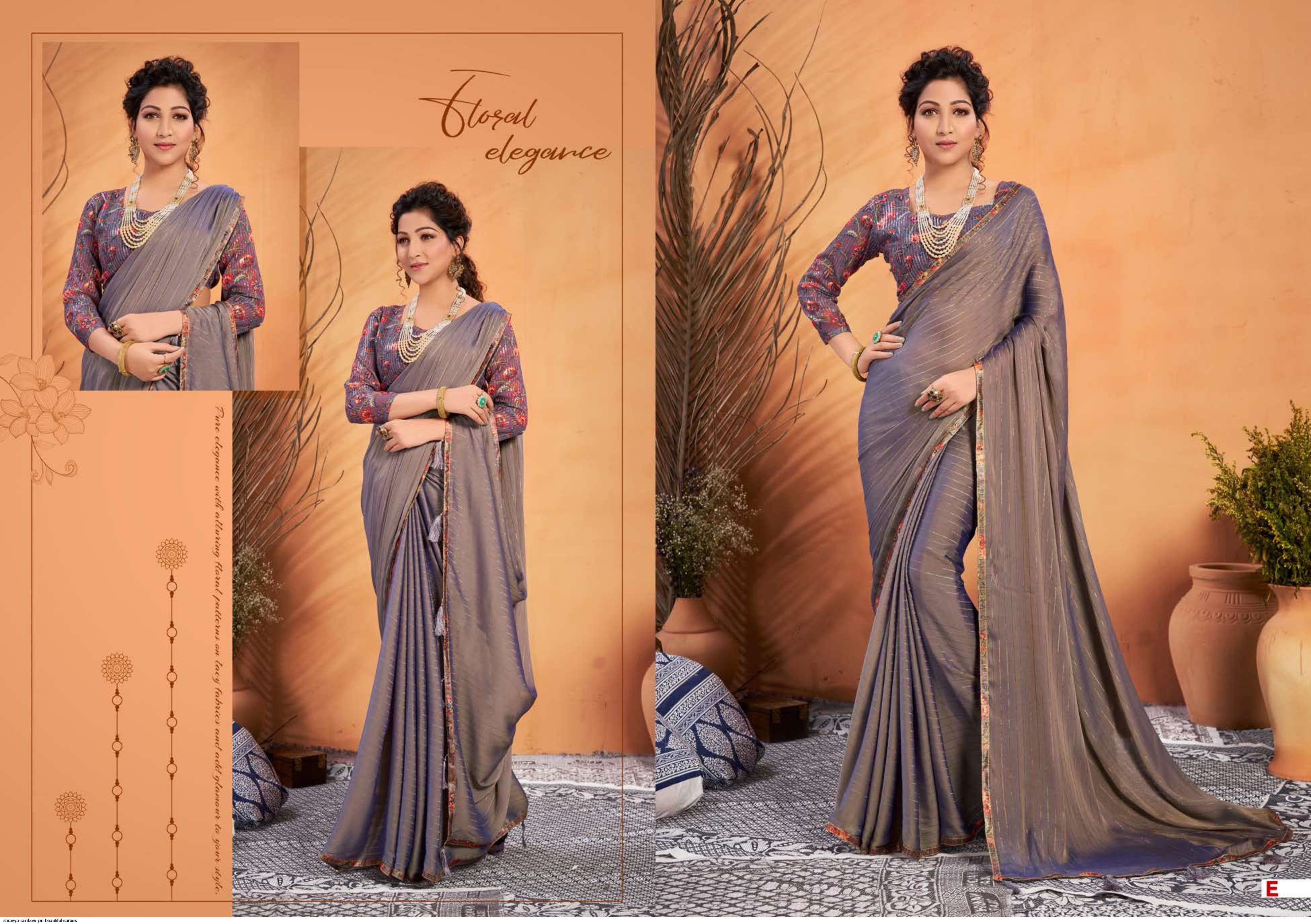 RAINBOW BY SHRAVYA A TO H SERIES INDIAN TRADITIONAL WEAR COLLECTION BEAUTIFUL STYLISH FANCY COLORFUL PARTY WEAR & OCCASIONAL WEAR RAINBOW ZARI SAREES AT WHOLESALE PRICE