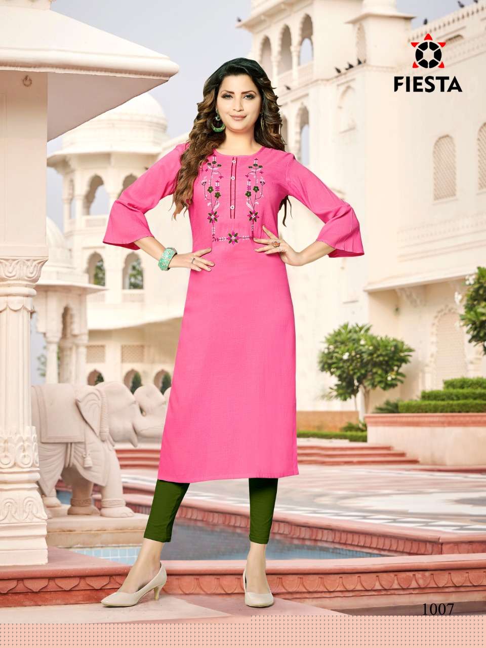 PINK CITY BY FIESTA 1001 TO 1008 SERIES DESIGNER STYLISH FANCY COLORFUL BEAUTIFUL PARTY WEAR & ETHNIC WEAR COLLECTION RAYON SLUB KURTIS AT WHOLESALE PRICE