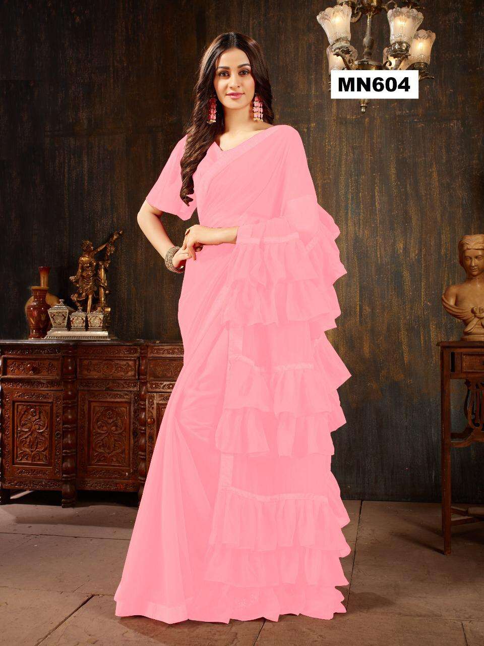 MANOHARI 601 SERIES BY MANOHARI INDIAN TRADITIONAL WEAR COLLECTION BEAUTIFUL STYLISH FANCY COLORFUL PARTY WEAR & OCCASIONAL WEAR GEORGETTE SAREES AT WHOLESALE PRICE