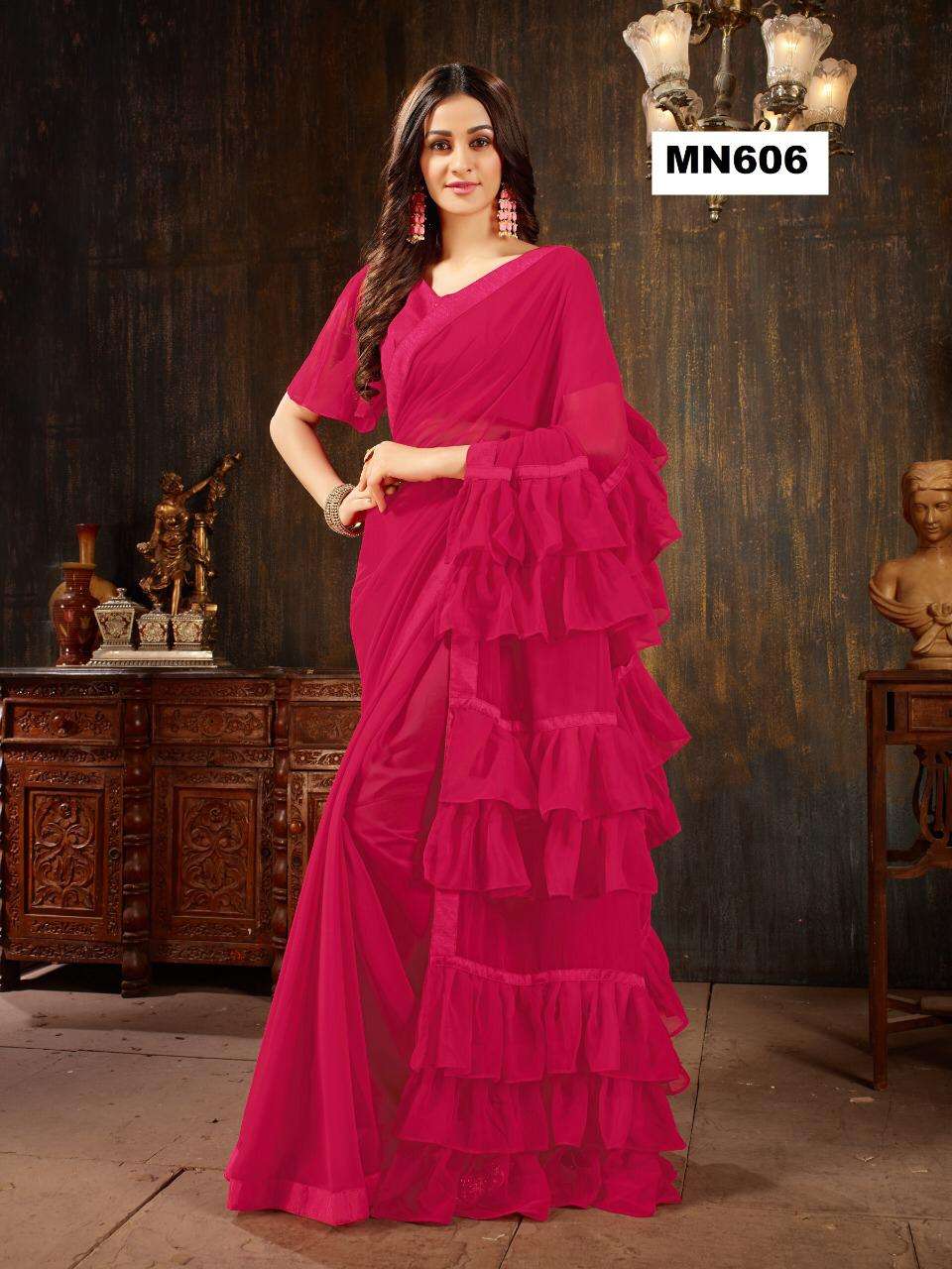 MANOHARI 601 SERIES BY MANOHARI INDIAN TRADITIONAL WEAR COLLECTION BEAUTIFUL STYLISH FANCY COLORFUL PARTY WEAR & OCCASIONAL WEAR GEORGETTE SAREES AT WHOLESALE PRICE