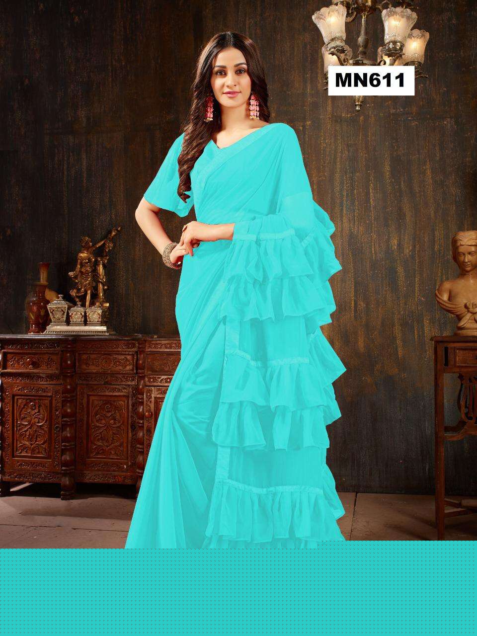 MANOHARI 601 SERIES BY MANOHARI INDIAN TRADITIONAL WEAR COLLECTION BEAUTIFUL STYLISH FANCY COLORFUL PARTY WEAR & OCCASIONAL WEAR GEORGETTE SAREES AT WHOLESALE PRICE
