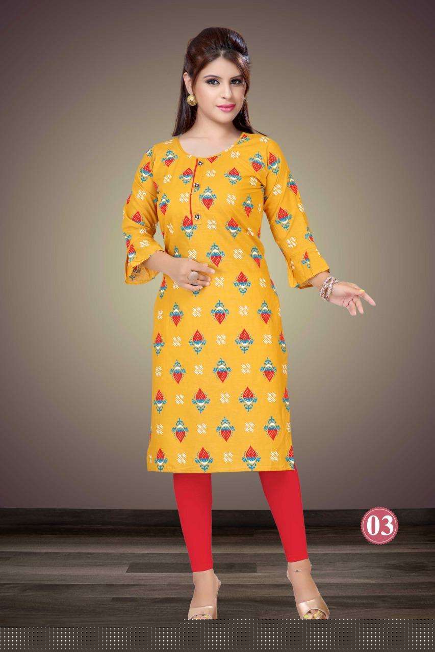 NEHA VOL-13 BY TRENDY 01 TO 04 SERIES DESIGNER STYLISH FANCY COLORFUL BEAUTIFUL PARTY WEAR & ETHNIC WEAR COLLECTION COTTON PRINT KURTIS AT WHOLESALE PRICE