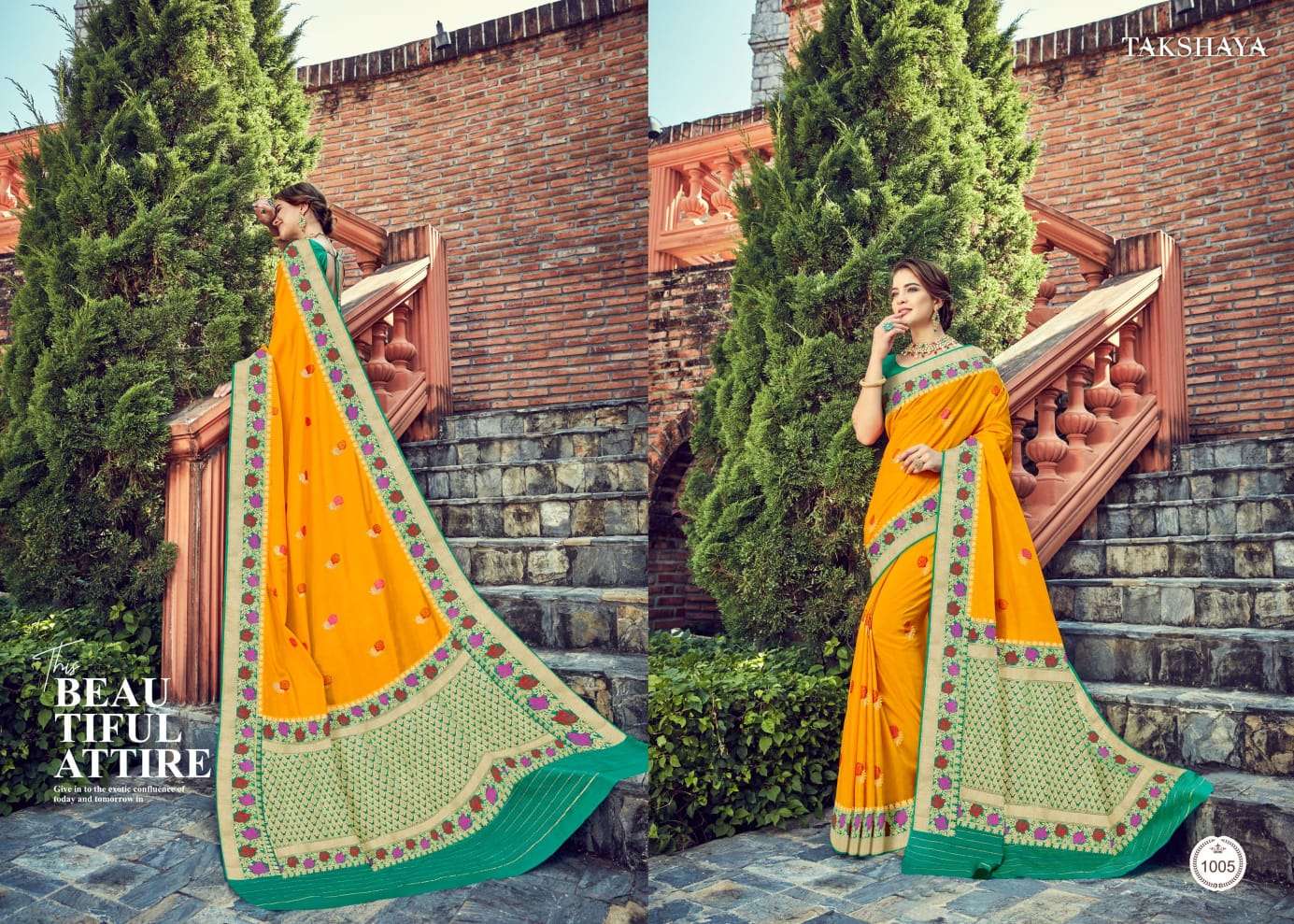 AALOKI BY TAKSHAYA 1001 TO 1006 SERIES INDIAN TRADITIONAL WEAR COLLECTION BEAUTIFUL STYLISH FANCY COLORFUL PARTY WEAR & OCCASIONAL WEAR SILK SAREES AT WHOLESALE PRICE