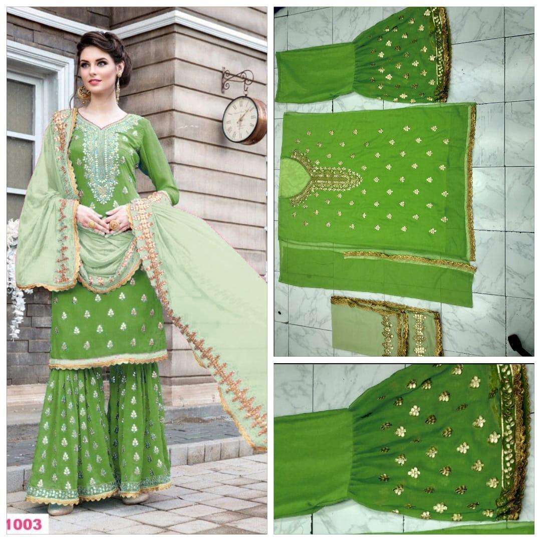 PHILLAURI HIT DESIGN 21003 BY PHILLAURI BEAUTIFUL SHARARA SUITS STYLISH FANCY COLORFUL CASUAL WEAR & ETHNIC WEAR HEAVY GEORGETTE WITH EMBROIDERED DRESSES AT WHOLESALE PRICE