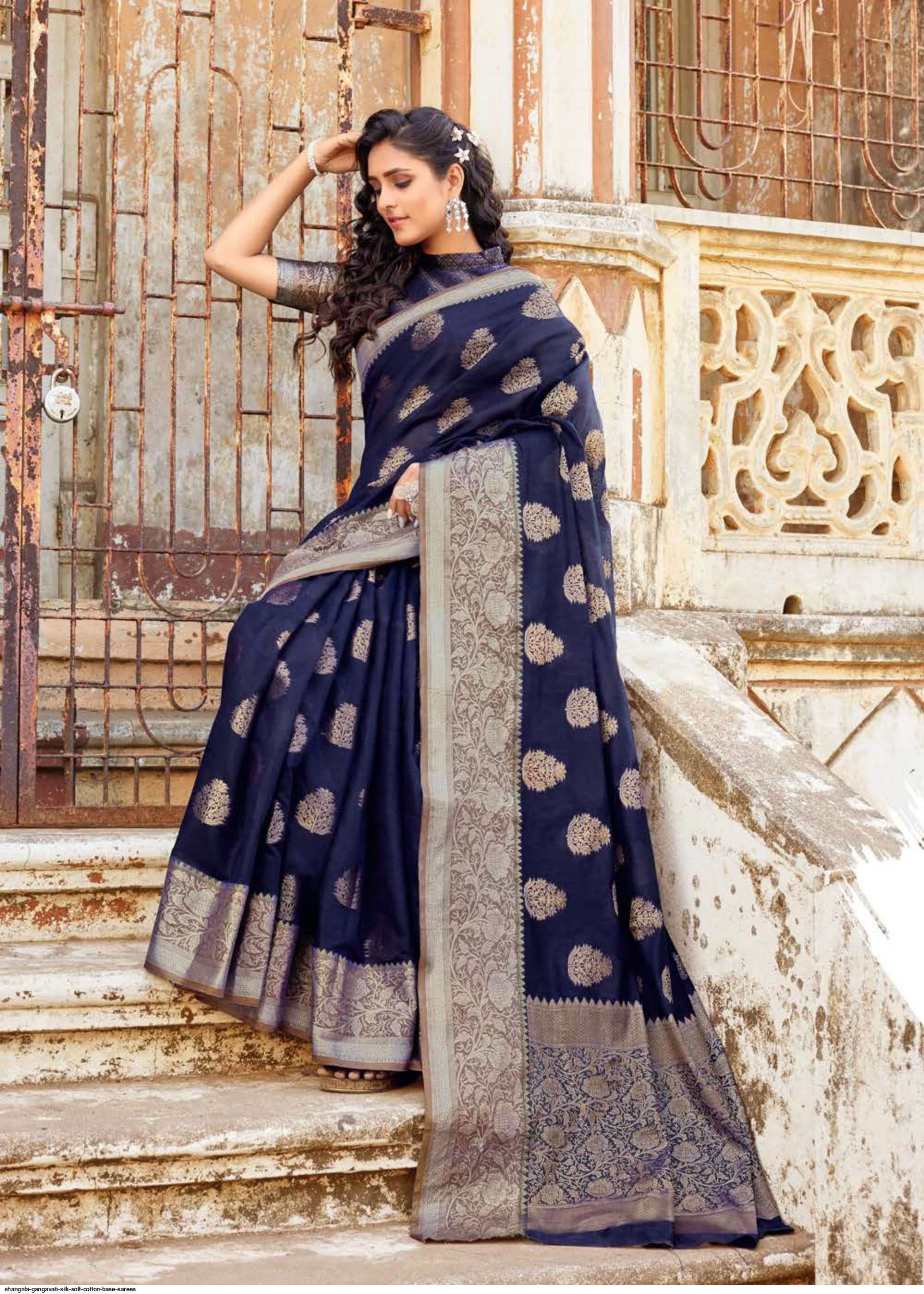 GANGAVATI SILK BY SHANGRILA A TO F SERIES INDIAN TRADITIONAL WEAR COLLECTION BEAUTIFUL STYLISH FANCY COLORFUL PARTY WEAR & OCCASIONAL WEAR SOFT COTTON SAREES AT WHOLESALE PRICE