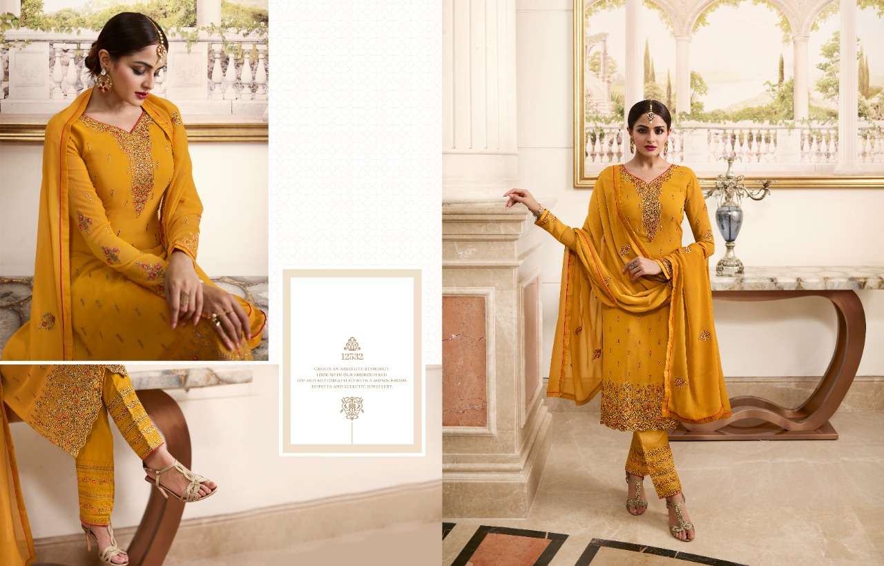 ZISA VOL-68 BY MEERA TRENDZ 12531 TO 12536 SERIES BEAUTIFUL STYLISH SUITS FANCY COLORFUL CASUAL WEAR & ETHNIC WEAR & READY TO WEAR GEORGETTE WITH EMBROIDERY DRESSES AT WHOLESALE PRICE