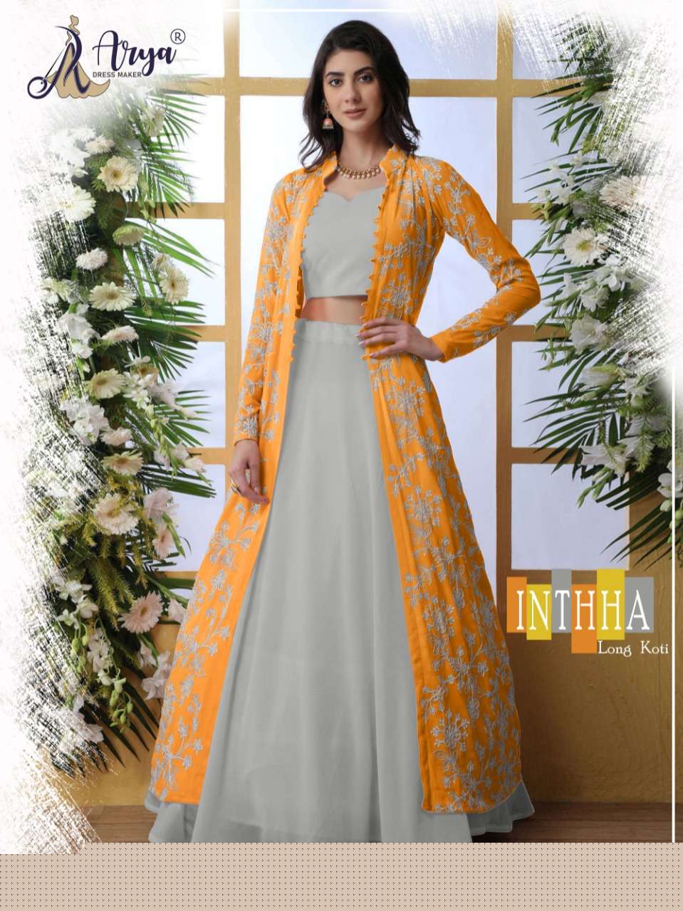 INTHHA BY ARYA DRESS MAKER 01 TO 06 SERIES DESIGNER BEAUTIFUL NAVRATRI COLLECTION OCCASIONAL WEAR & PARTY WEAR GEORGETTE EMBROIDERED LEHENGAS AT WHOLESALE PRICE