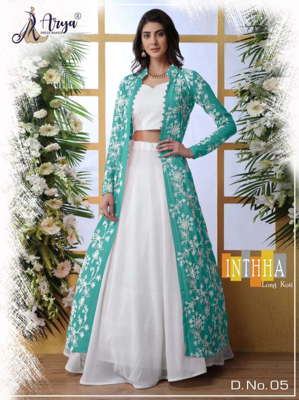 INTHHA BY ARYA DRESS MAKER 01 TO 06 SERIES DESIGNER BEAUTIFUL NAVRATRI COLLECTION OCCASIONAL WEAR & PARTY WEAR GEORGETTE EMBROIDERED LEHENGAS AT WHOLESALE PRICE