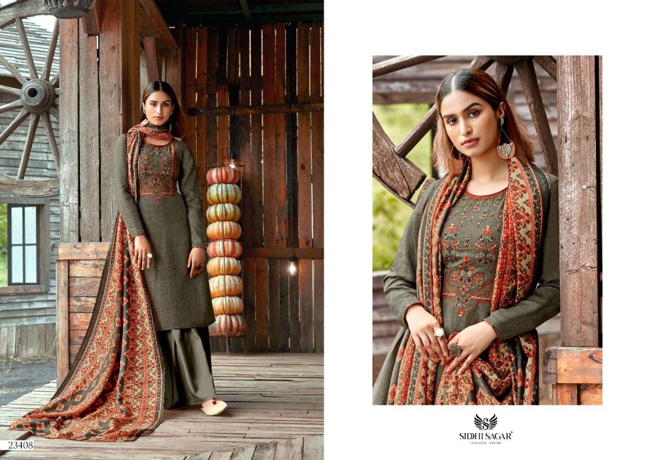 HANSIKA BY SIDDHI SAGAR 23401 TO 23408 SERIES BEAUTIFUL STYLISH SUITS FANCY COLORFUL CASUAL WEAR & ETHNIC WEAR & READY TO WEAR PURE PASHMINA PRINT WITH EMBROIDERED DRESSES AT WHOLESALE PRICE
