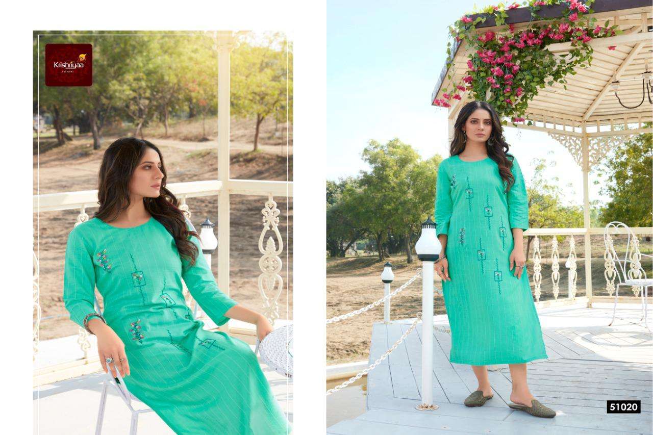VOGUE BY KRISHRIYAA 51017 TO 51024 SERIES DESIGNER STYLISH FANCY COLORFUL BEAUTIFUL PARTY WEAR & ETHNIC WEAR COLLECTION VISCOSE EMBROIDERY KURTIS AT WHOLESALE PRICE