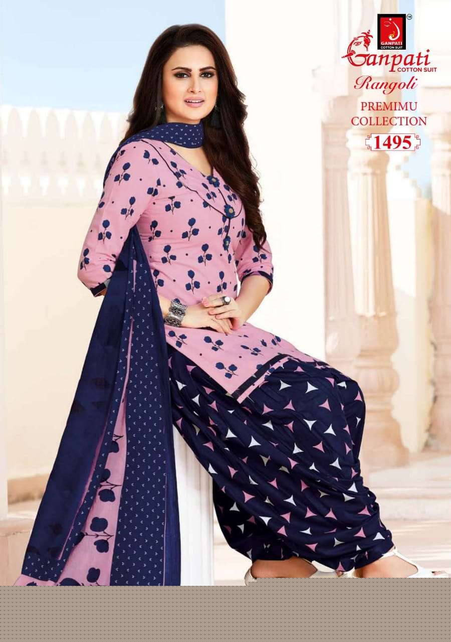 RANGOLI PREMIUM COLLECTION BY GANPATI COTTON SUIT 1481 TO 1504 SERIES BEAUTIFUL SUITS STYLISH FANCY COLORFUL CASUAL WEAR & ETHNIC WEAR COTTON DRESSES AT WHOLESALE PRICE