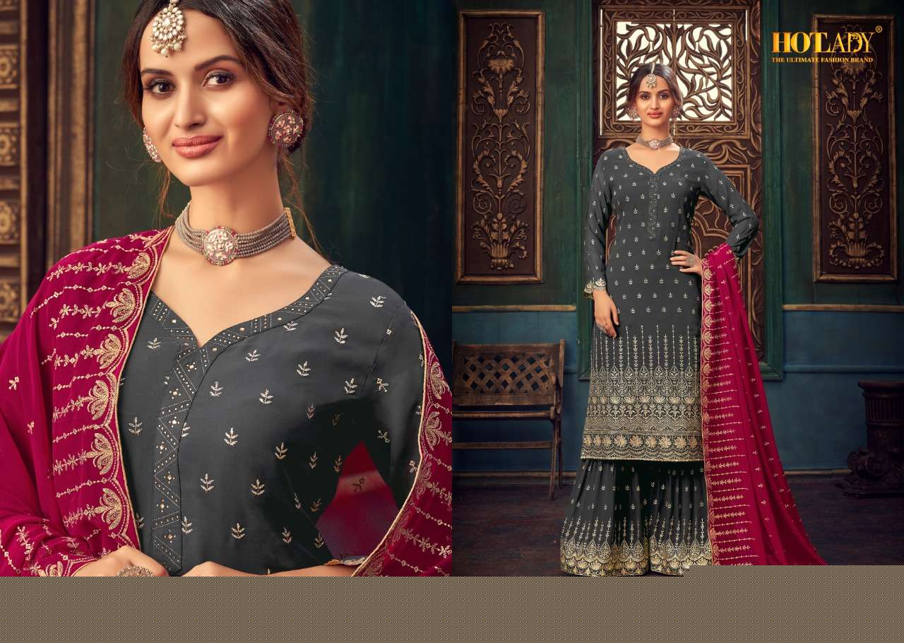 SAMAIRA VOL-3 BY HOT LADY 6511 TO 6517 SERIES DESIGNER SHARARA SUITS COLLECTION BEAUTIFUL STYLISH FANCY COLORFUL PARTY WEAR & OCCASIONAL WEAR PURE GEORGETTE EMBROIDERED DRESSES AT WHOLESALE PRICE