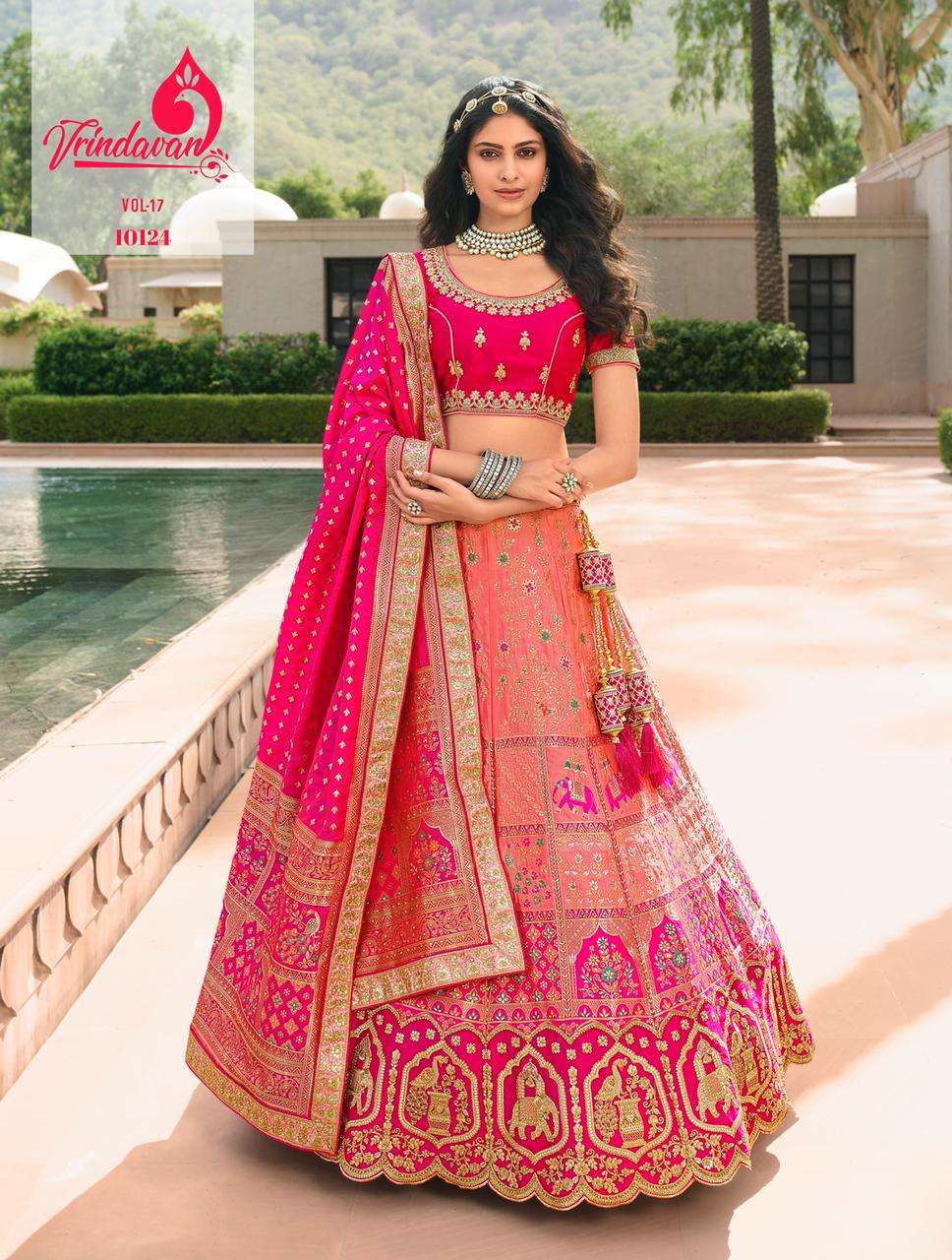 VRINDAVAN VOL-17 BY VRINDAVAN 10118 TO 10126 SERIES INDIAN TRADITIONAL WEAR COLLECTION BEAUTIFUL STYLISH FANCY COLORFUL PARTY WEAR & OCCASIONAL WEAR FANCY SAREES AT WHOLESALE PRICE