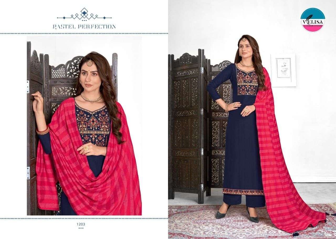 FALAK BY VELISA 1201 TO 1204 SERIES BEAUTIFUL SUITS COLORFUL STYLISH FANCY CASUAL WEAR & ETHNIC WEAR PARAMPARA SILK DRESSES AT WHOLESALE PRICE